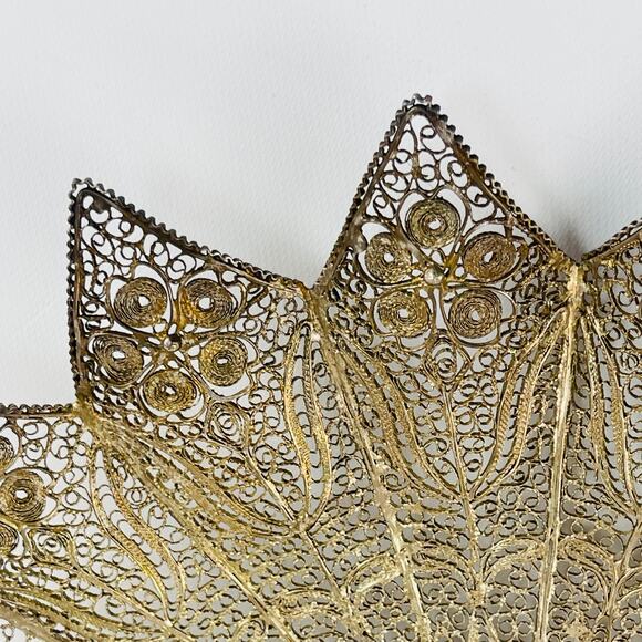 Vintage Metal Filagree Decorative Plate 12” - Picture 3 of 6